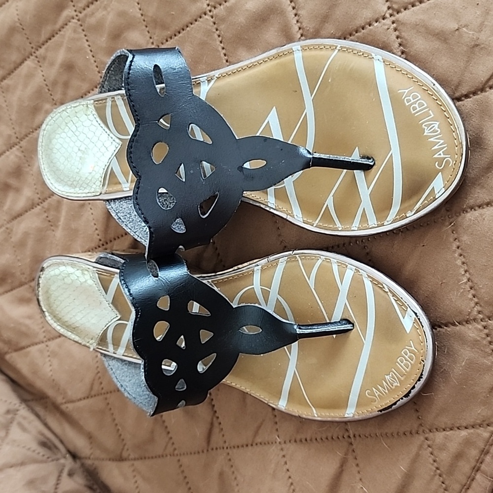 Sam & Libby Cork Wedge Heel Flip Flops